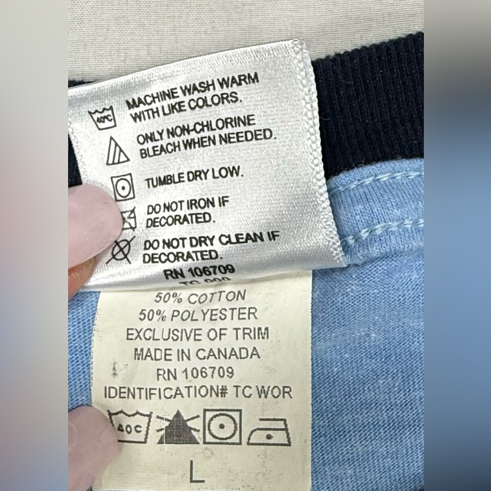 Back to the Future vintage Thunder Creek Light Blue Ringer Graphic Tee. NWOT - Picture 3 of 11